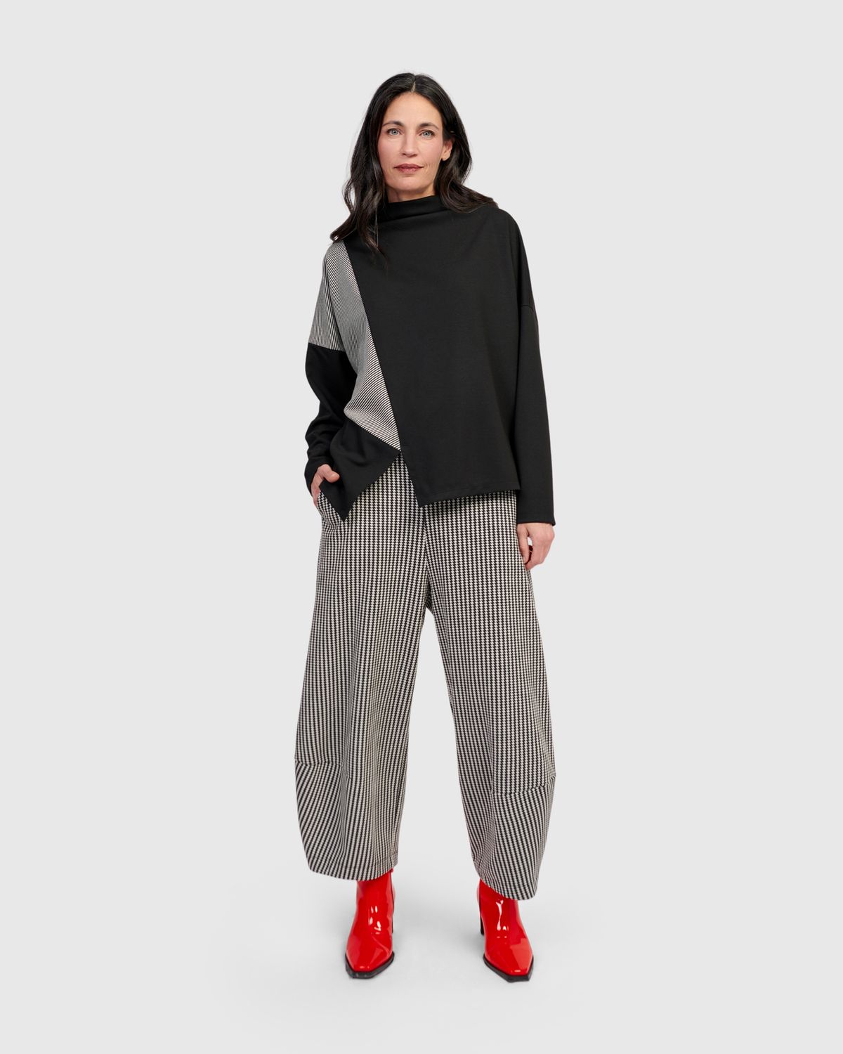 ALEMBIKA COCOON STYLE TROUSERS-DOG'S TOOTH