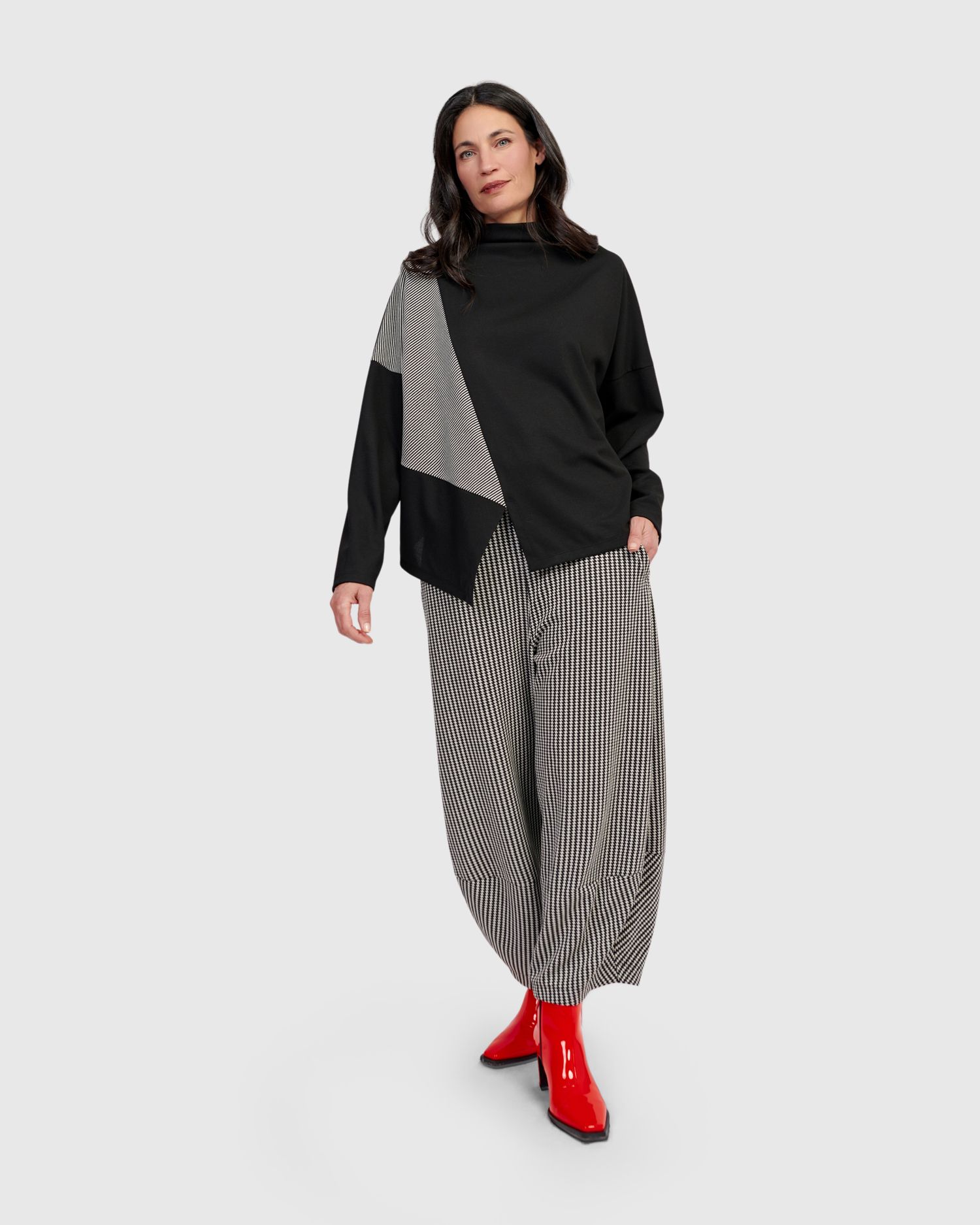 ALEMBIKA COCOON STYLE TROUSERS-DOG'S TOOTH