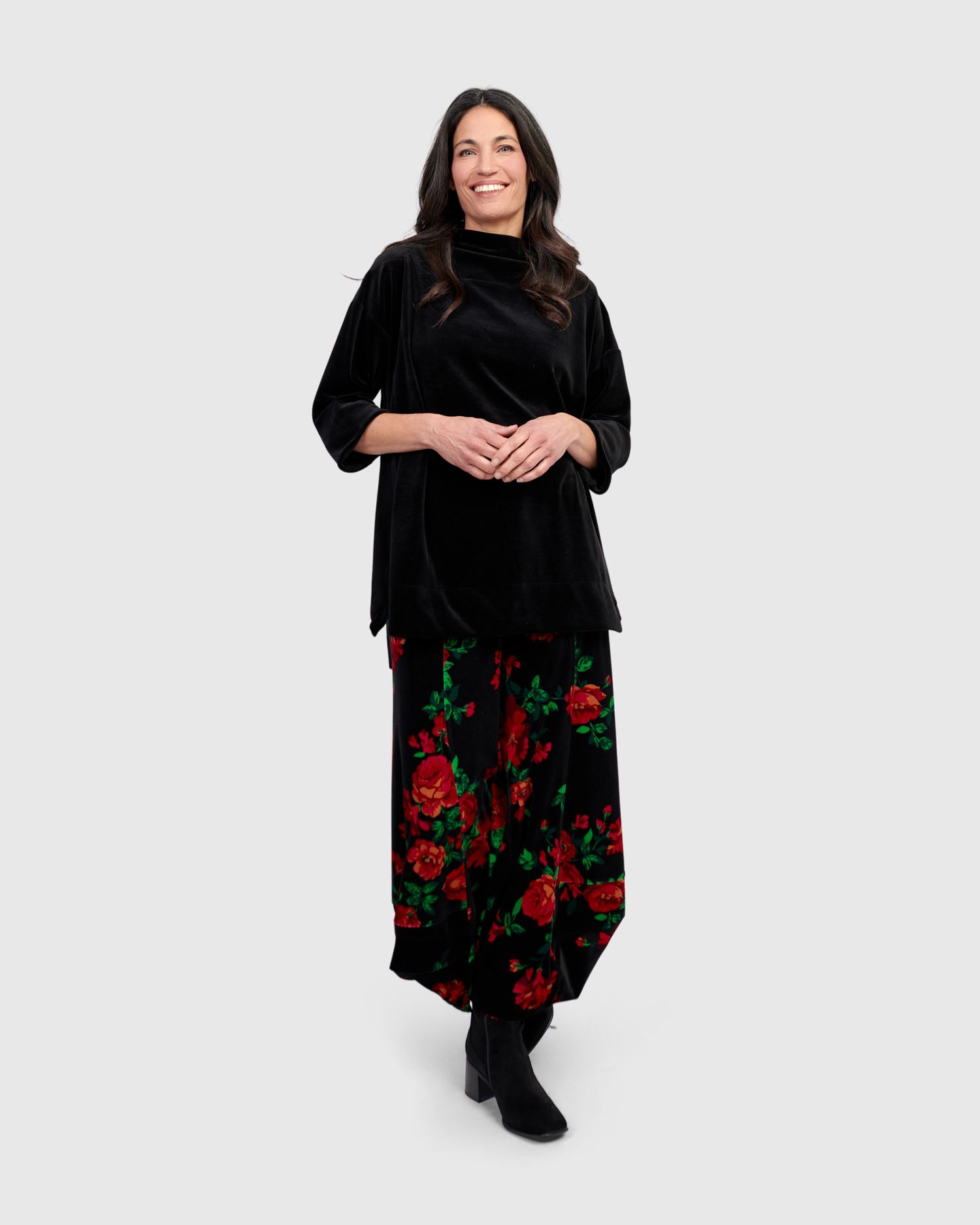 ALEMBIKA COCOON STYLE TROUSERS-ROSES