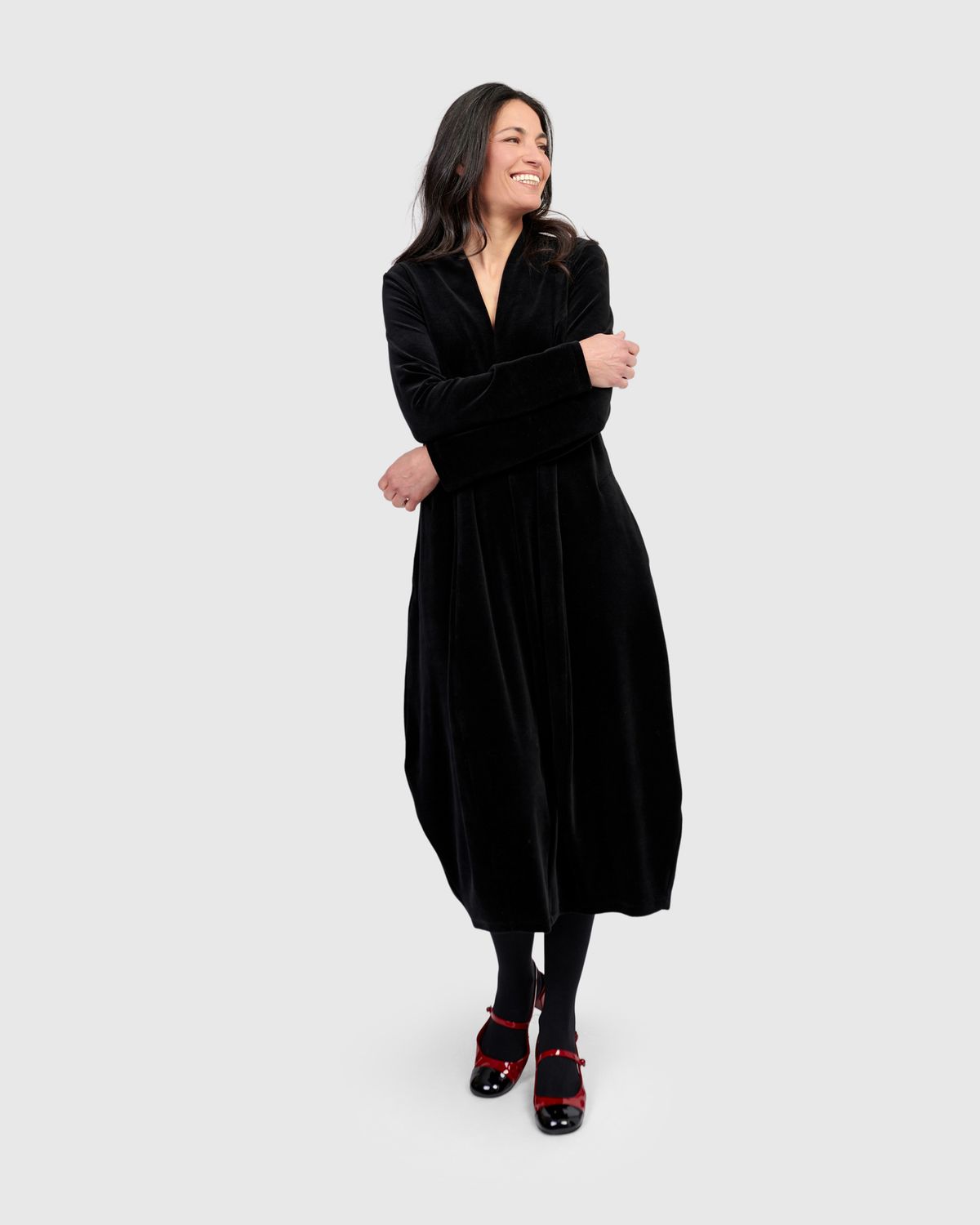 ALEMBIKA VELVET DRESS-BLACK