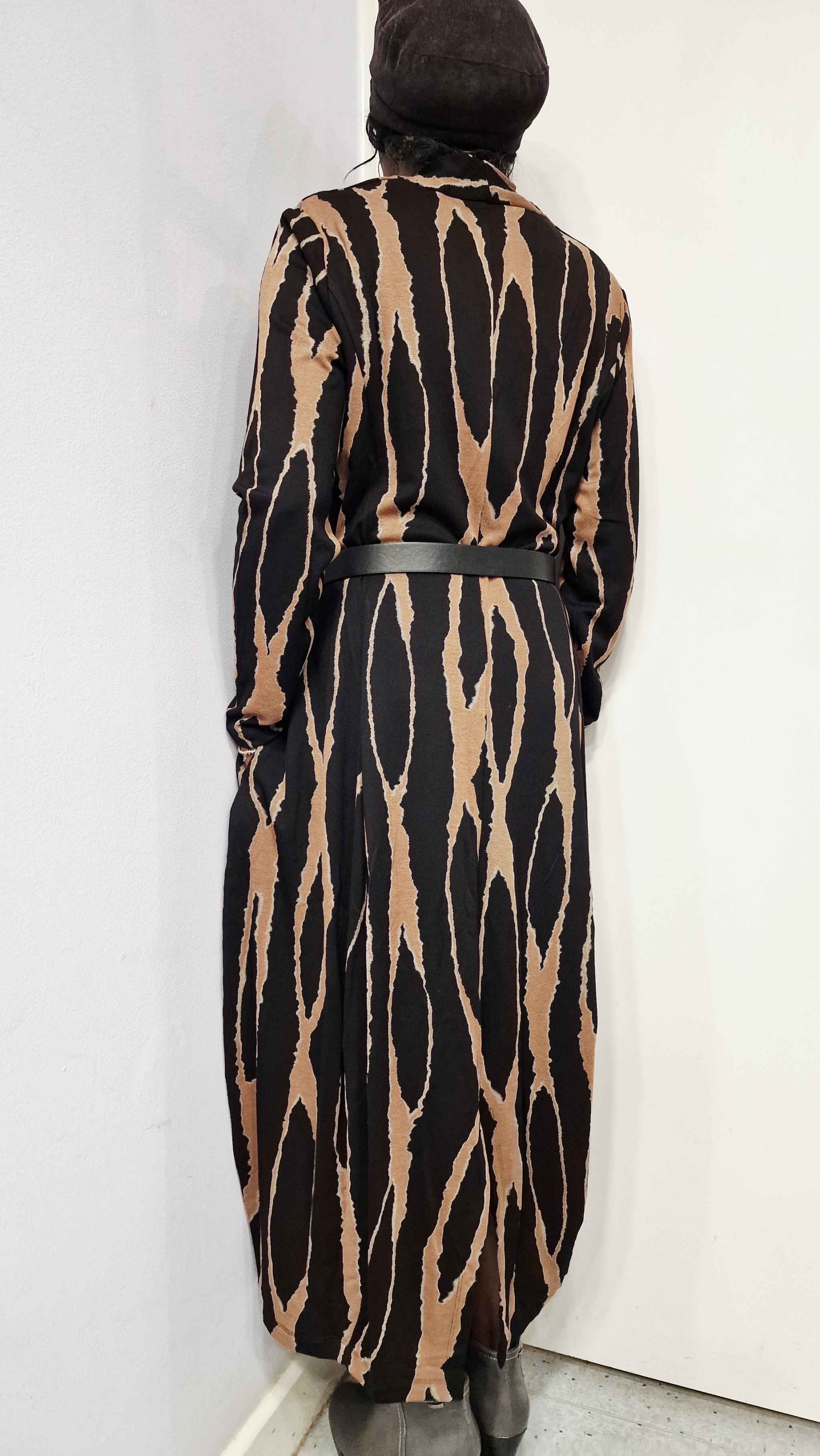 ALEMBIKA DRESS BLACK-BROWN