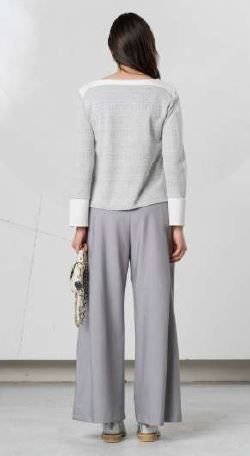 ELISA CAVALETTI WIDE LEG TROUSERS(LIGHT GREY)