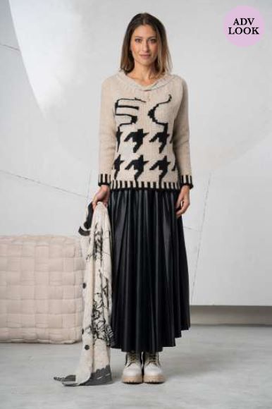 ELISA CAVALETTI KNITTED JUMPER-BEIGE