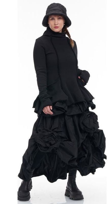 KAMUFLAGE DRESS WITH WIRED HEMLINE