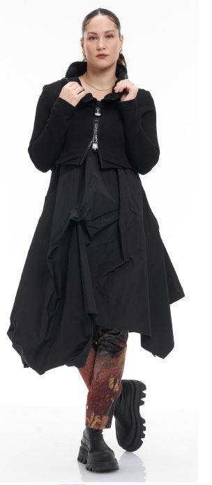 KAMUFLAGE CROPPED FITTED JACKET-BLACK