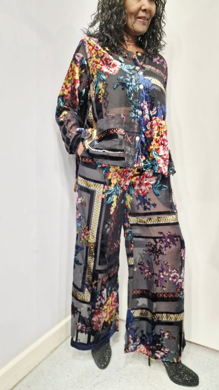 THANNY PRINTED SILK TROUSERS