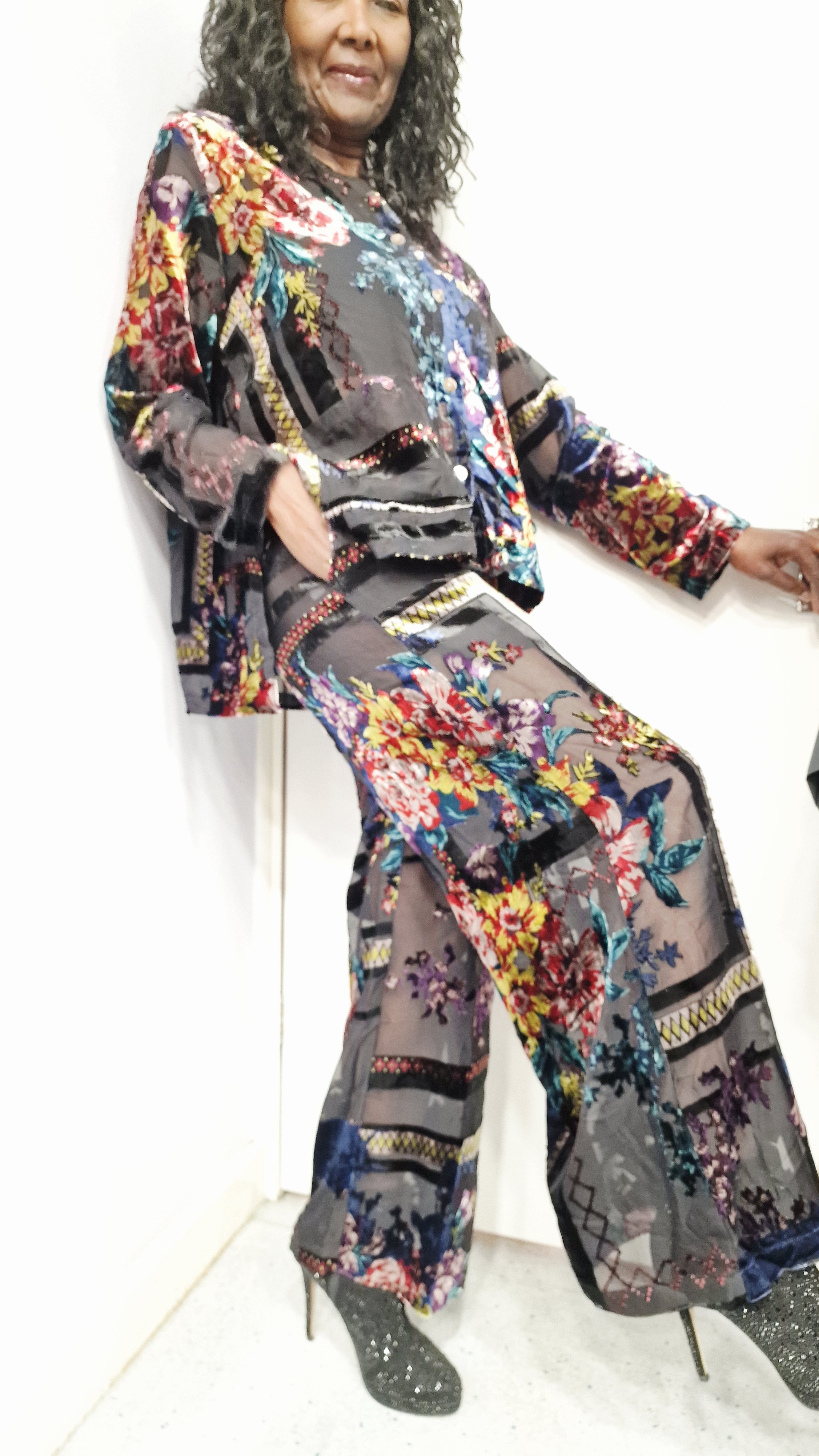 THANNY PRINTED SILK TROUSERS