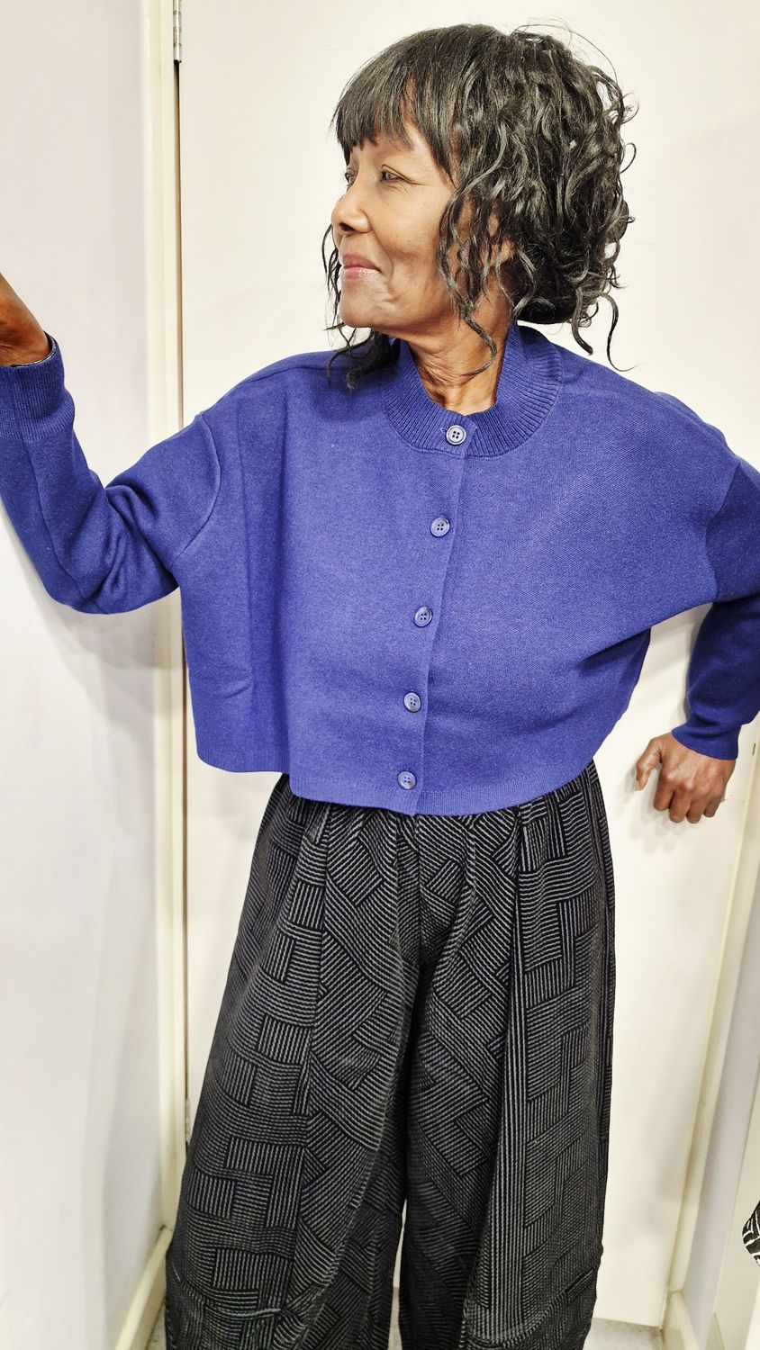 THANNY CROPPED CARDIGAN/TOP-ROYAL BLUE