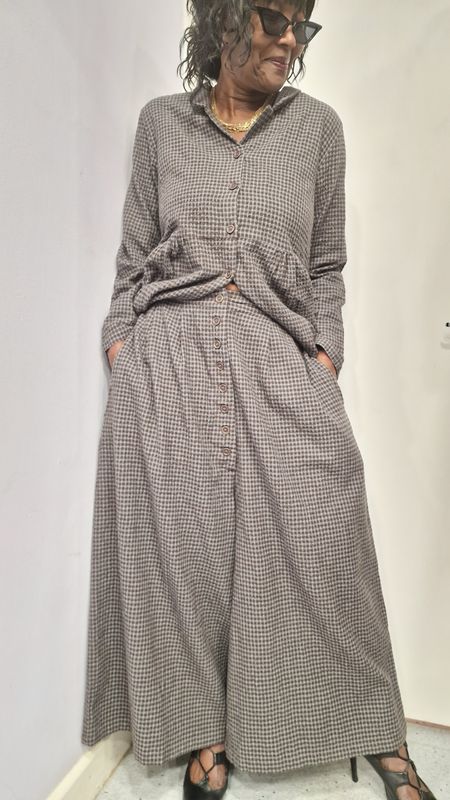 EWAIWALLA CULOTTE STYLE TROUSERS BIM-CHECKED