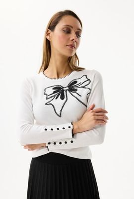 LEO&UGO JUMPER WITH BOW EMBELLISHMENT LEO&UGO JUMPER WITH BOW EMBELLISHMENT
