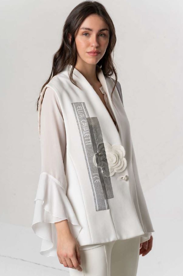 ELISA CAVALETTI WAISTCOAT INCONTRO-OFF/WHITE
