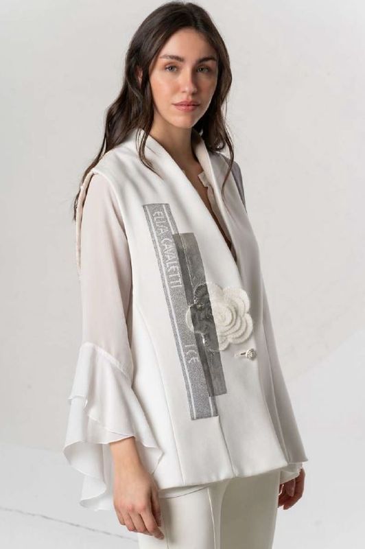 ELISA CAVALETTI WAISTCOAT INCONTRO-OFF/WHITE ELISA CAVALETTI WAISTCOAT INCONTRO-OFF/WHITE