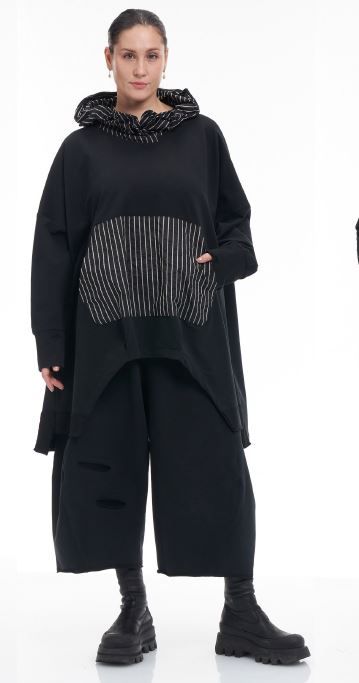 KAMUFLAGE LOOSE CUT STYLE TROUSERS-BLACK