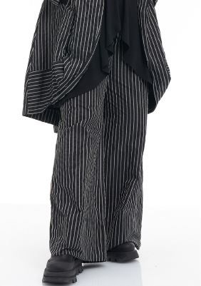 KAMUFLAGE WIDE LEG TROUSERS-STRIPES