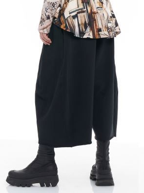 KAMUFLAGE LOOSE CUT STYLE TROUSERS-BLACK KAMUFLAGE LOOSE CUT STYLE TROUSERS-BLACK