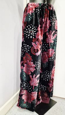 THANNY SILK/VELVET TROUSERS-FLOWER PRINT THANNY SILK/VELVET TROUSERS-FLOWER PRINT