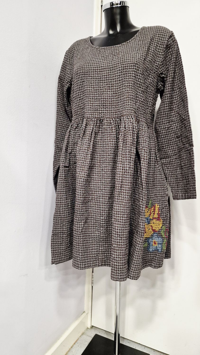 EWAIWALLA CHECKED TUNIC LEONORA EWAIWALLA CHECKED TUNIC LEONORA