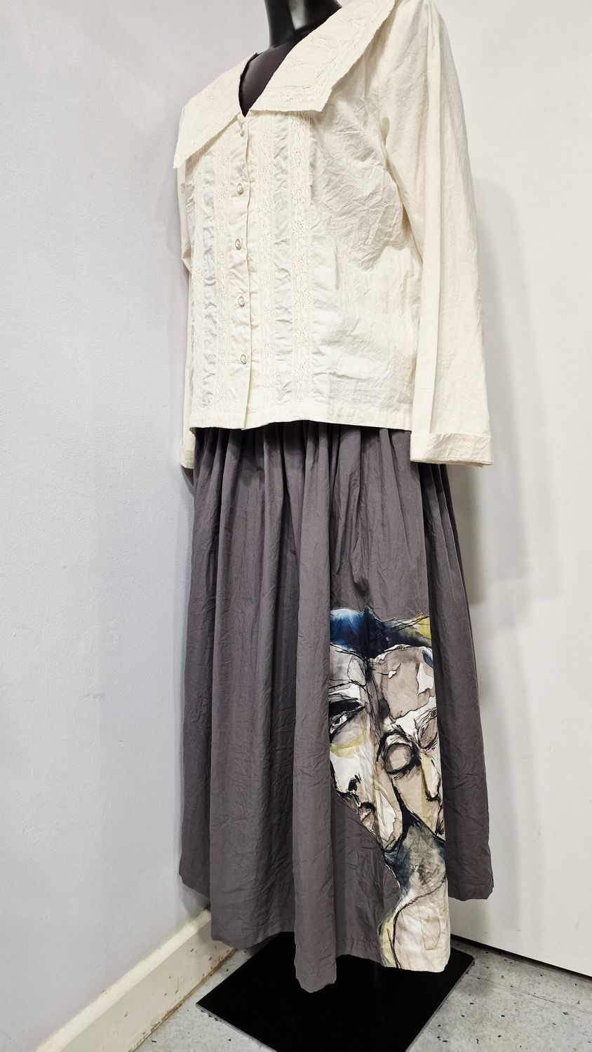 EWAIWALLA SKIRT MAJ-GULL-BONE-DARK PLUM-GRAPHITE-CINNAMON