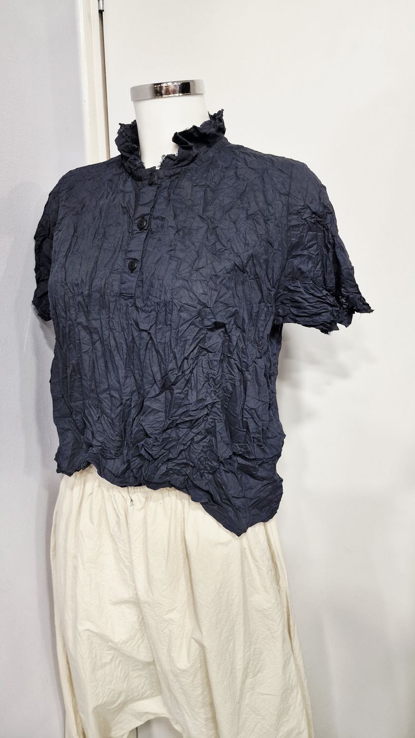 PRIVATSACHEN CROPPED COTTON BLOUSE APPLIKLEID-SATT