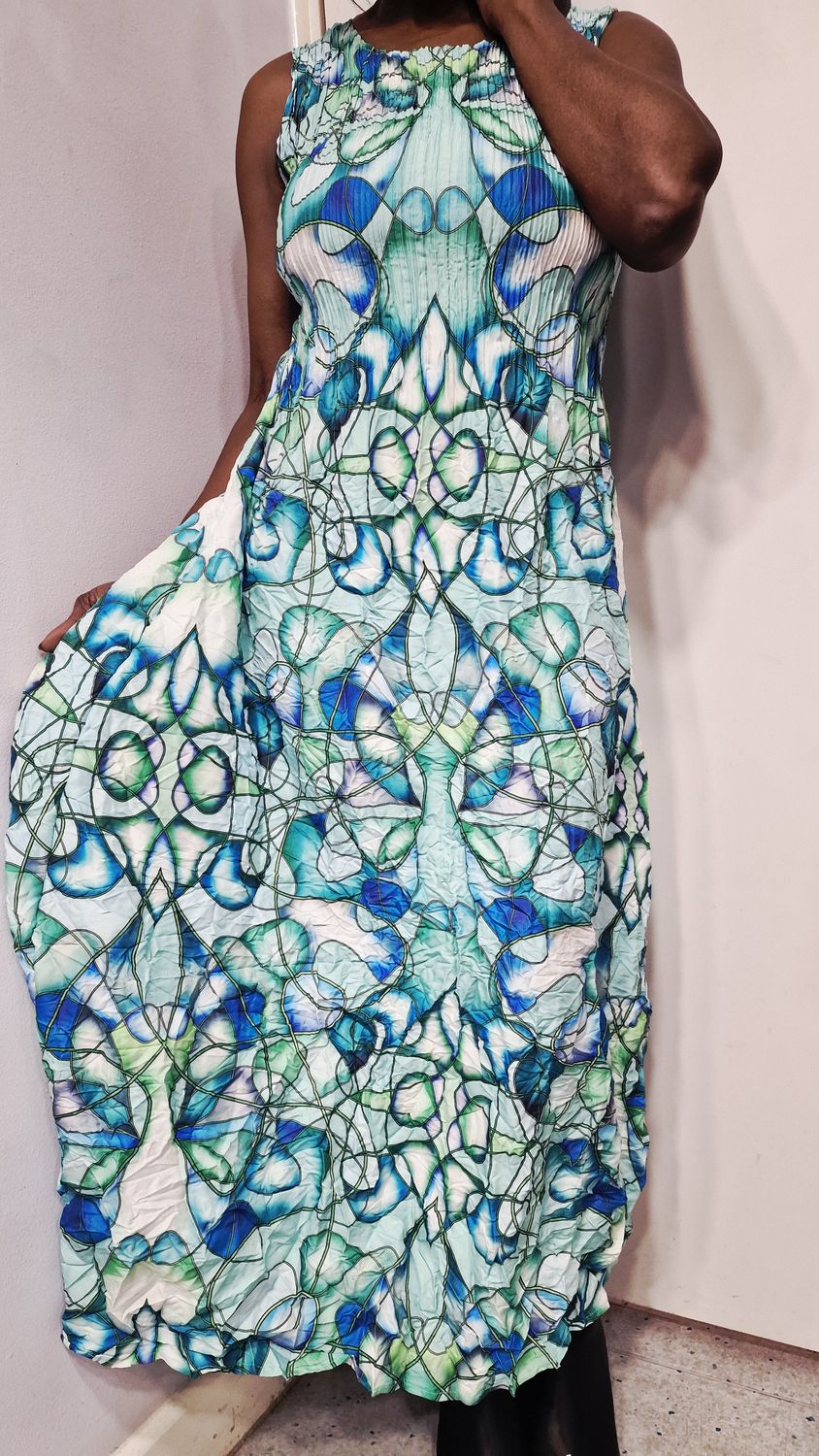 ALQUEMA PIPI LONG SMASH DRESS-SEA GLASS