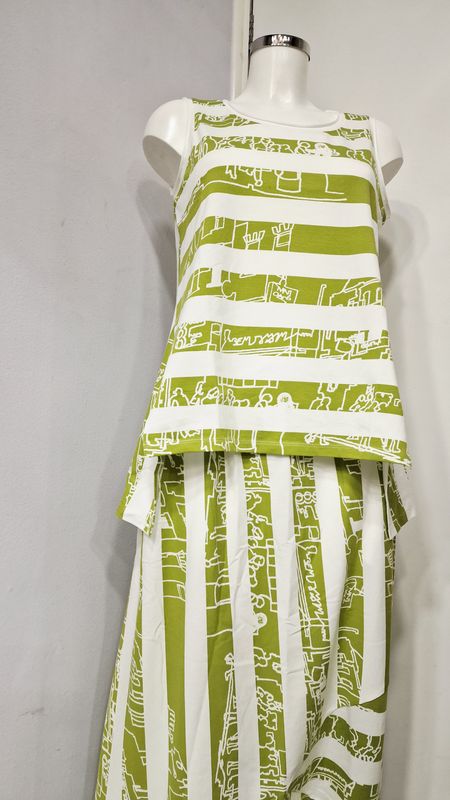 LUUKAA COTTON JERSEY TOP-ONDINE-LIME PRINT