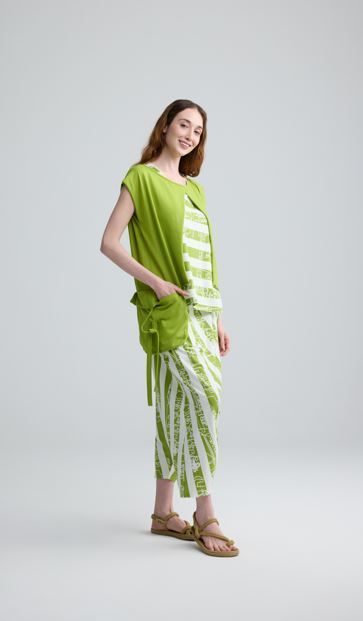 LUUKAA COTTON JERSEY TOP-ONDINE-LIME PRINT