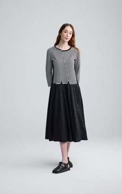 LUUKAA BLACK /WHITE STRIPES DRESS-AVENIA LUUKAA BLACK /WHITE STRIPES DRESS-AVENIA