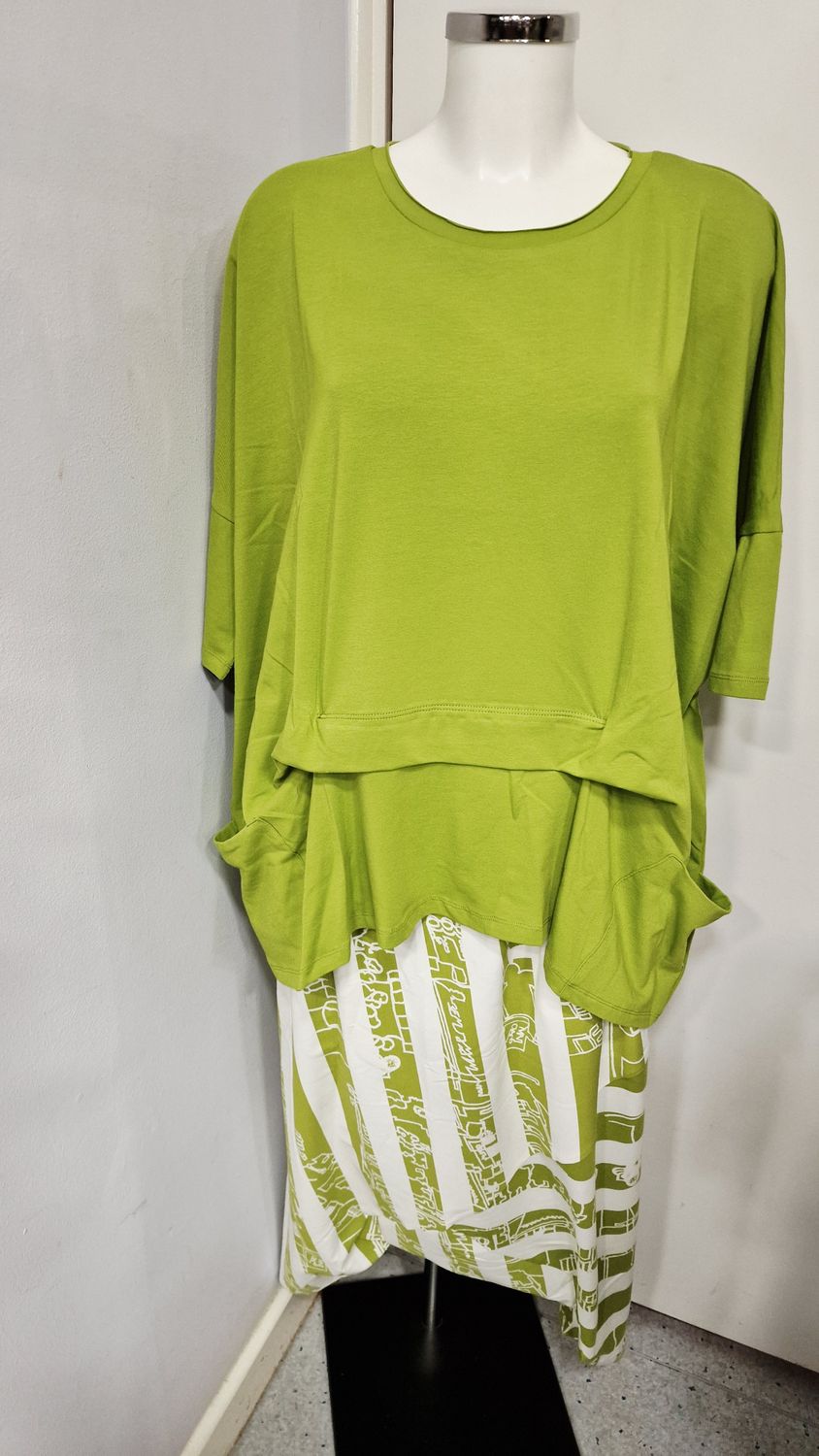 LUUKAA OVERSIZED TOP-SOLENE-LIME