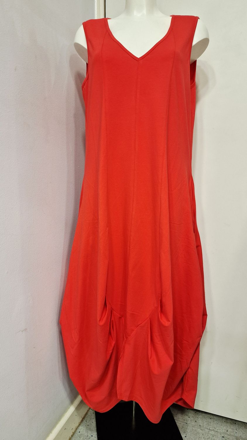 LUUKAA COTTON JERSEY DRESS-CALISTA-RED