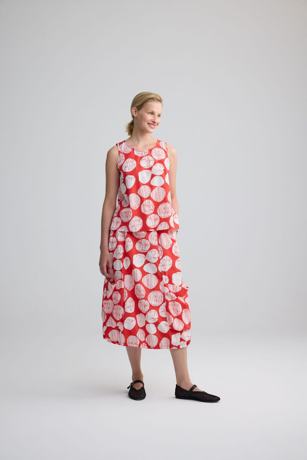 LUUKAA COTTON SKIRT-ALIRA-MANDARIN PRINT