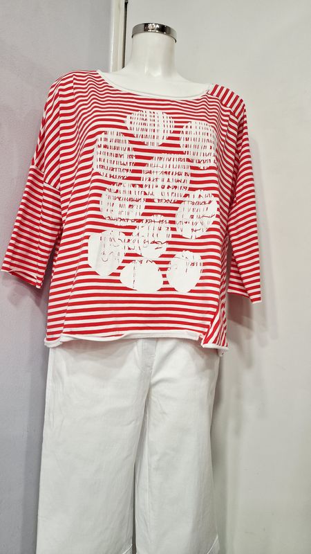 LUUKAA COTTON STRIPES T-SHIRT-TESSA