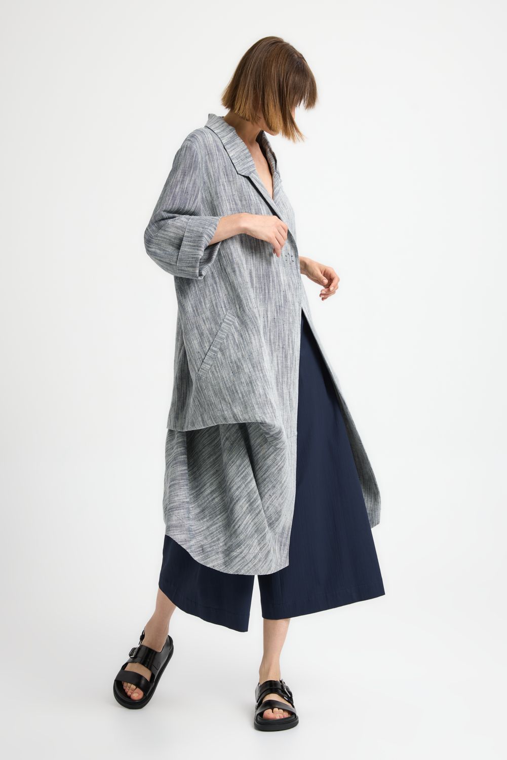 ISIK OZGUR COAT-WHITE/MARINE