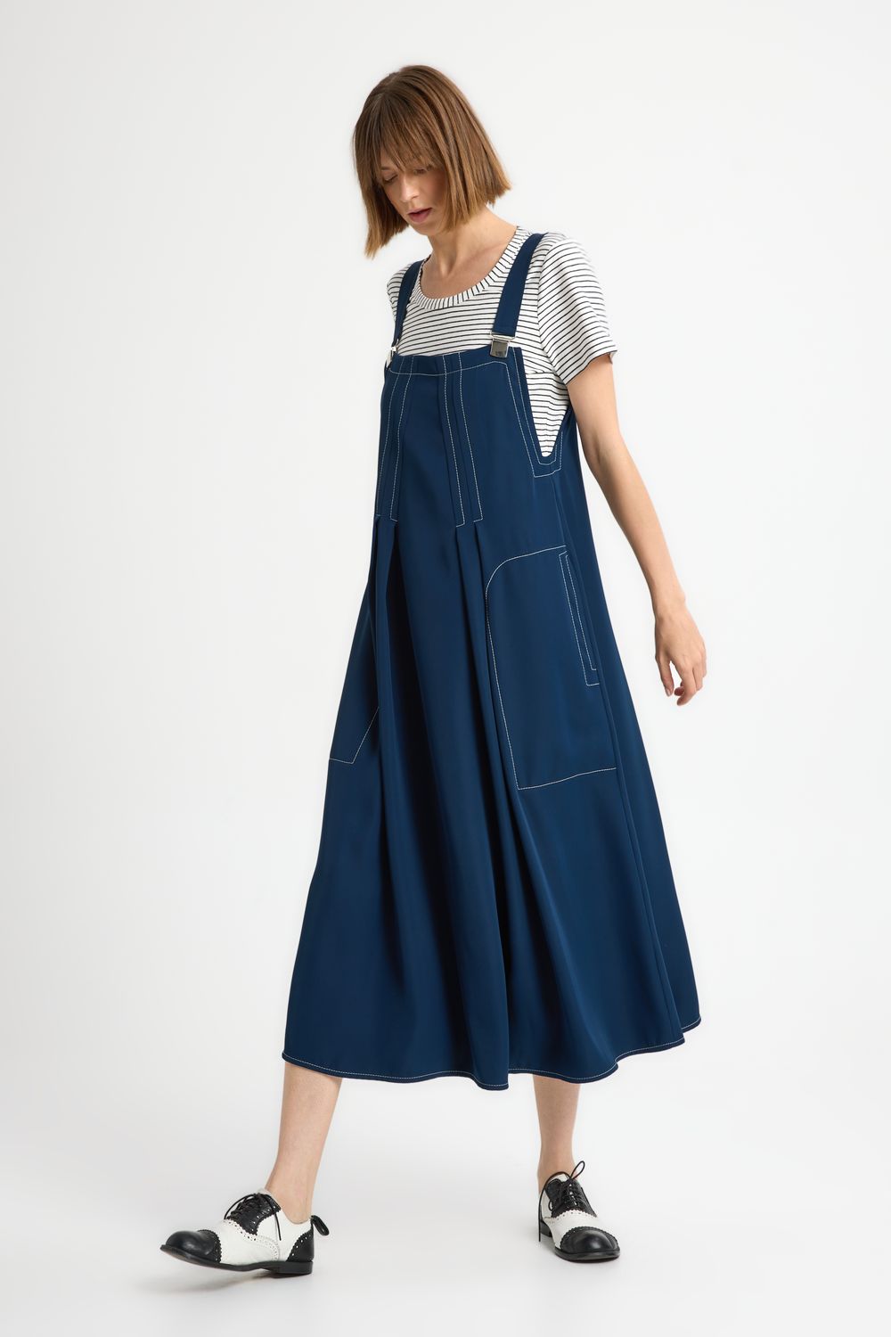 ISIK OZGUR PINAFORE DRESS-NAVY