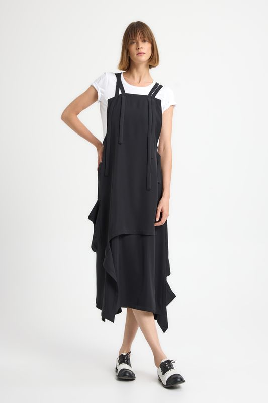ISIK OZGUR PINAFORE DRESS-BLACK