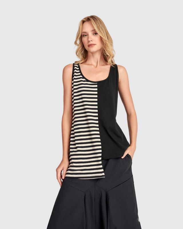 ALEMBIKA (URBAN) BLACK-WHITE STRIPE TOP
