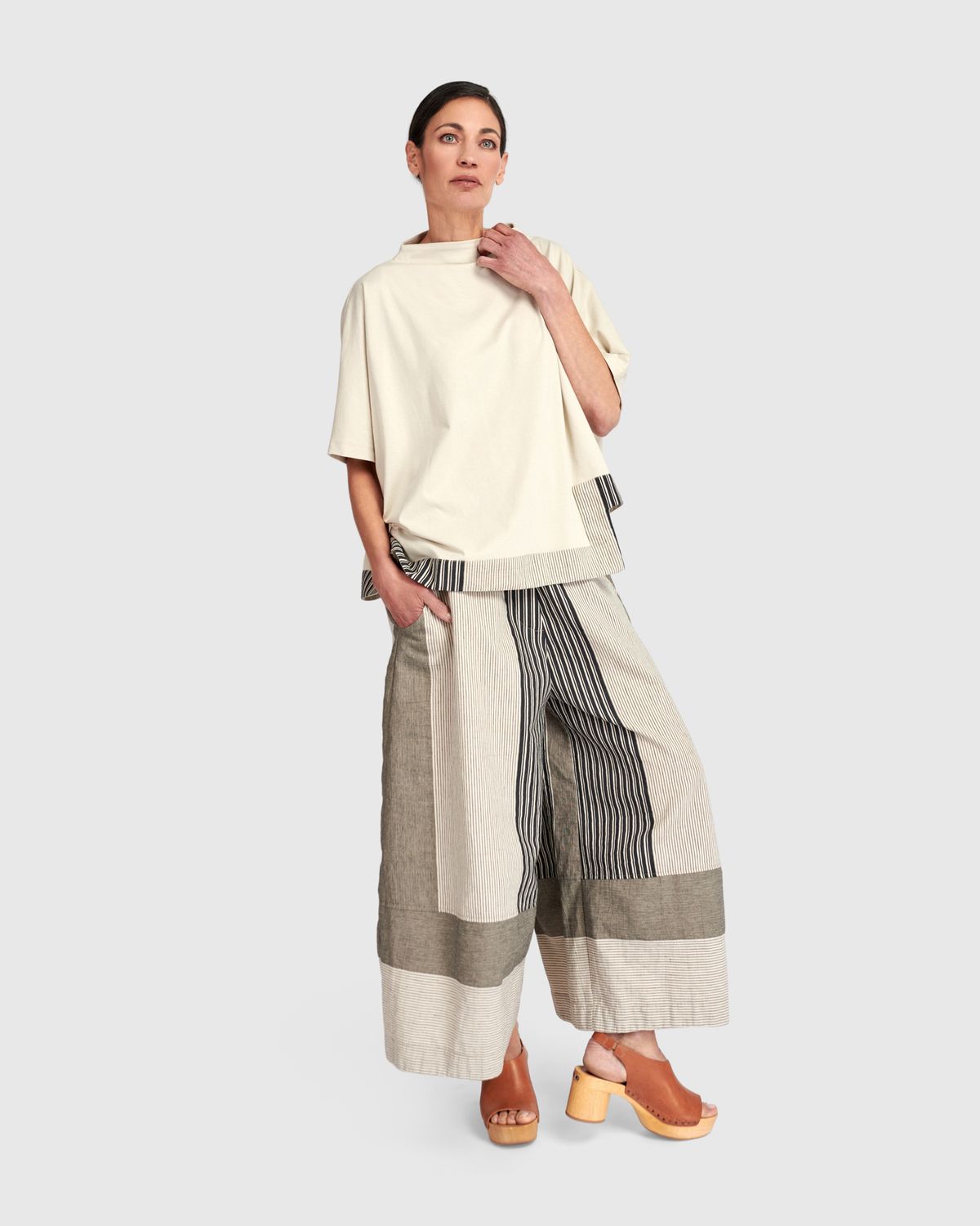 ALEMBIKA (URBAN) WIDE LEG TROUSERS-STONEBAR ALEMBIKA (URBAN) WIDE LEG TROUSERS-STONEBAR