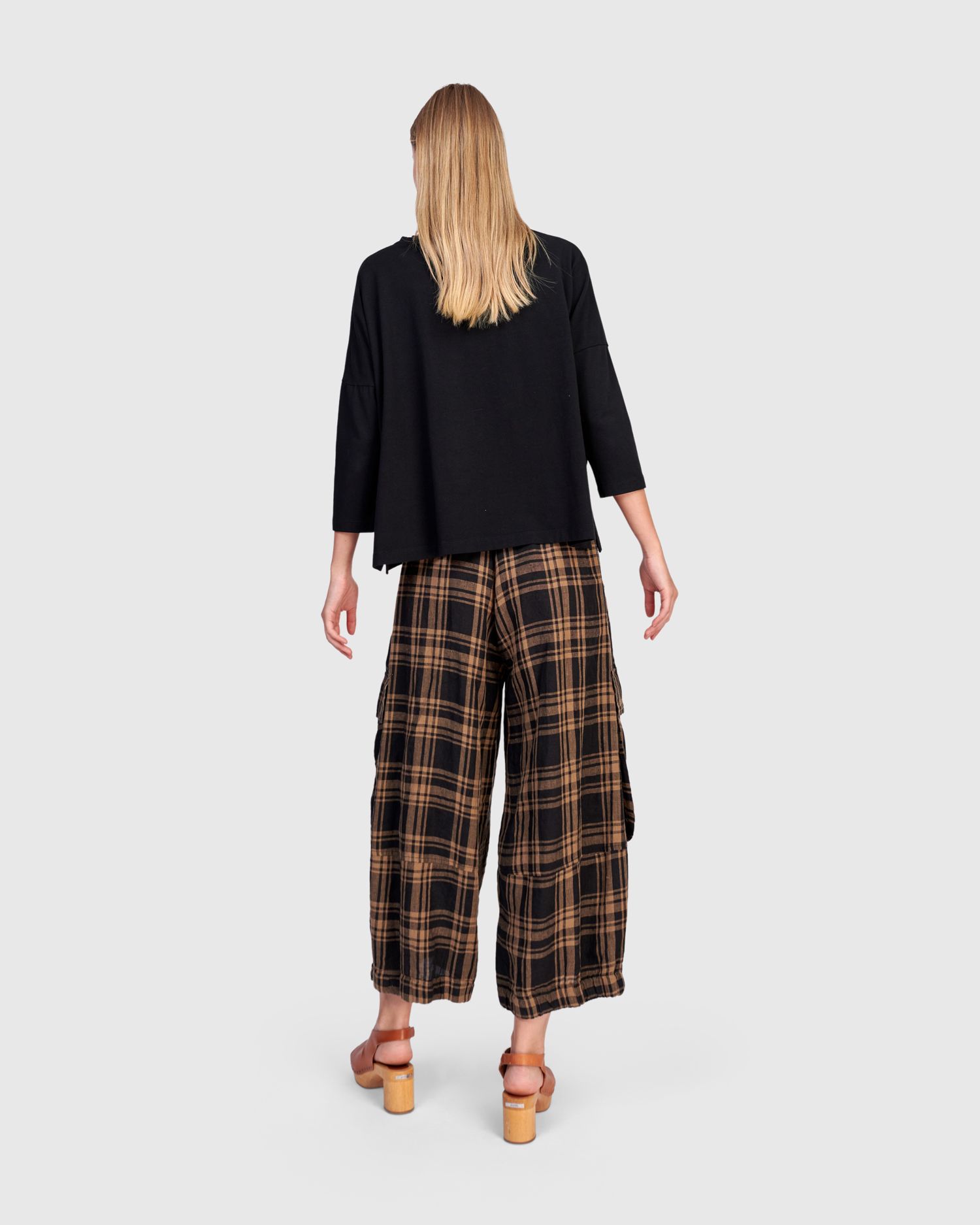 ALEMBIKA WIDE LEG CHECKED TROUSERS-CHECK