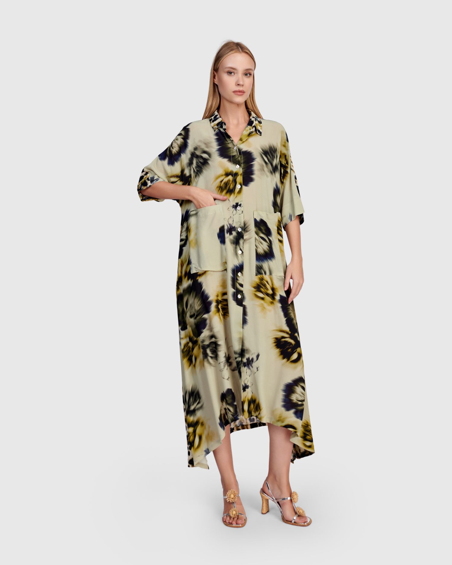 ALEMBIKA OVERSIZED COAT/DRESS-FLORAL