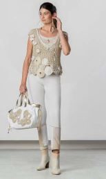 ELISA CAVALETTI KNITTED TOP-ORO/GOLD