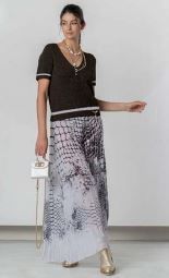 ELISA CAVALETTI PLEATED TROUSERS-RETTILE SNAKE PRINT ELISA CAVALETTI PLEATED TROUSERS-RETTILE SNAKE PRINT