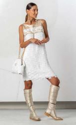 ELISA CAVALETTI KNEELENGHT DRESS-INCONTRO-OFF WHITE