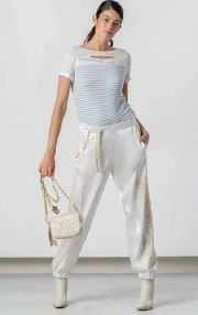 ELISA CAVALETTI T-SHIRT-OFF-WHITE LIGHT-BLUE