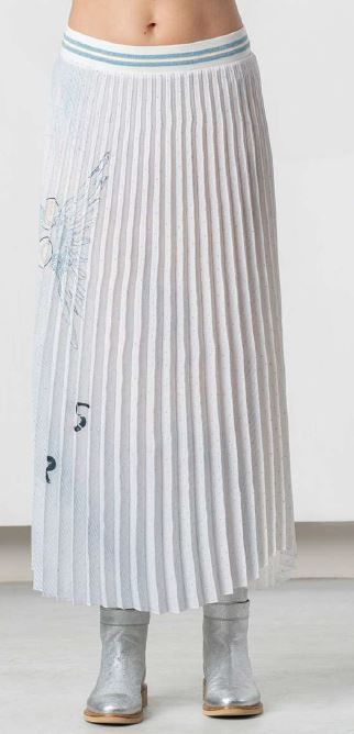 ELISA CAVALETTI SKIRT-WHITE/ LIGHT BLUE PRINT ELISA CAVALETTI SKIRT-WHITE/ LIGHT BLUE PRINT