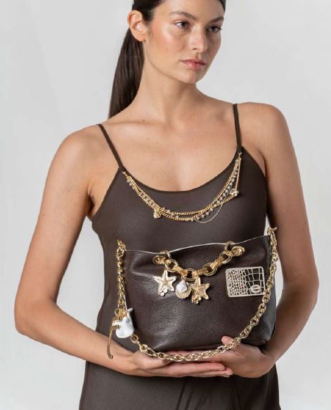 ELISA CAVALETTI HANDBAG-BROWN ELISA CAVALETTI HANDBAG-BROWN