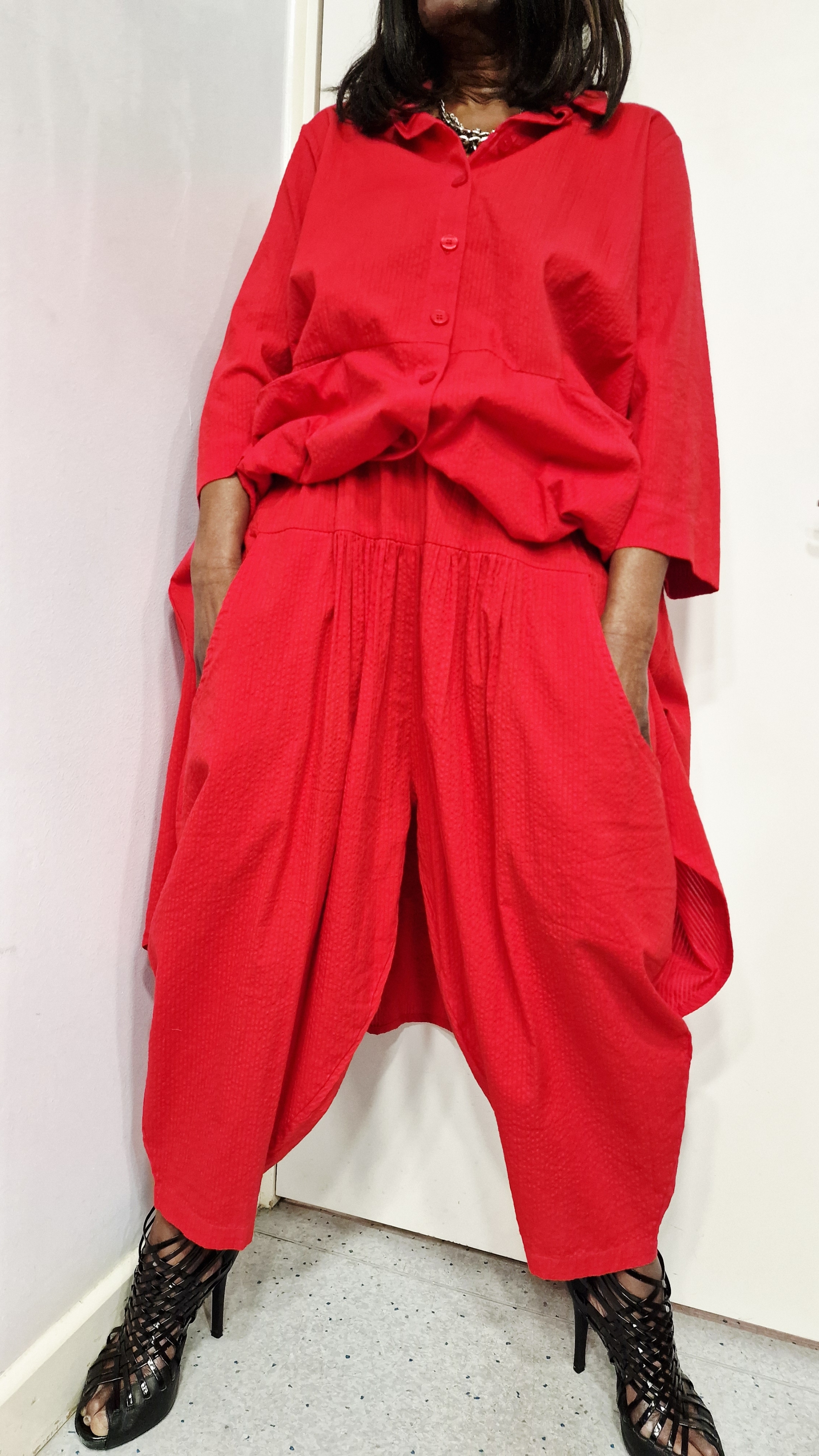 KEDEM SASSON-EDEE TROUSERS-RED