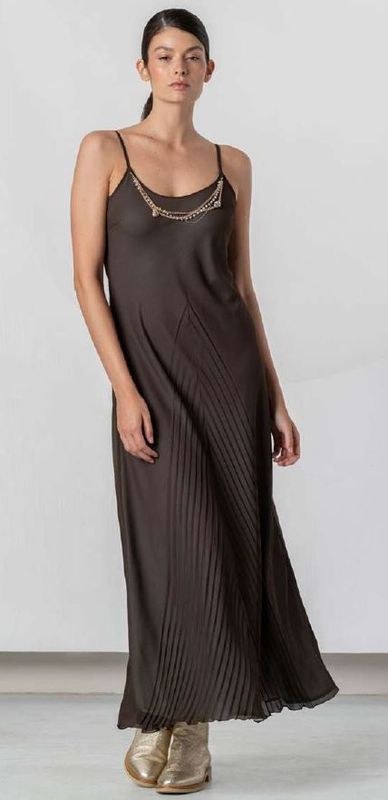 ELISA CAVALETTI STRAPPY DRESS PERUGIA-BROWN