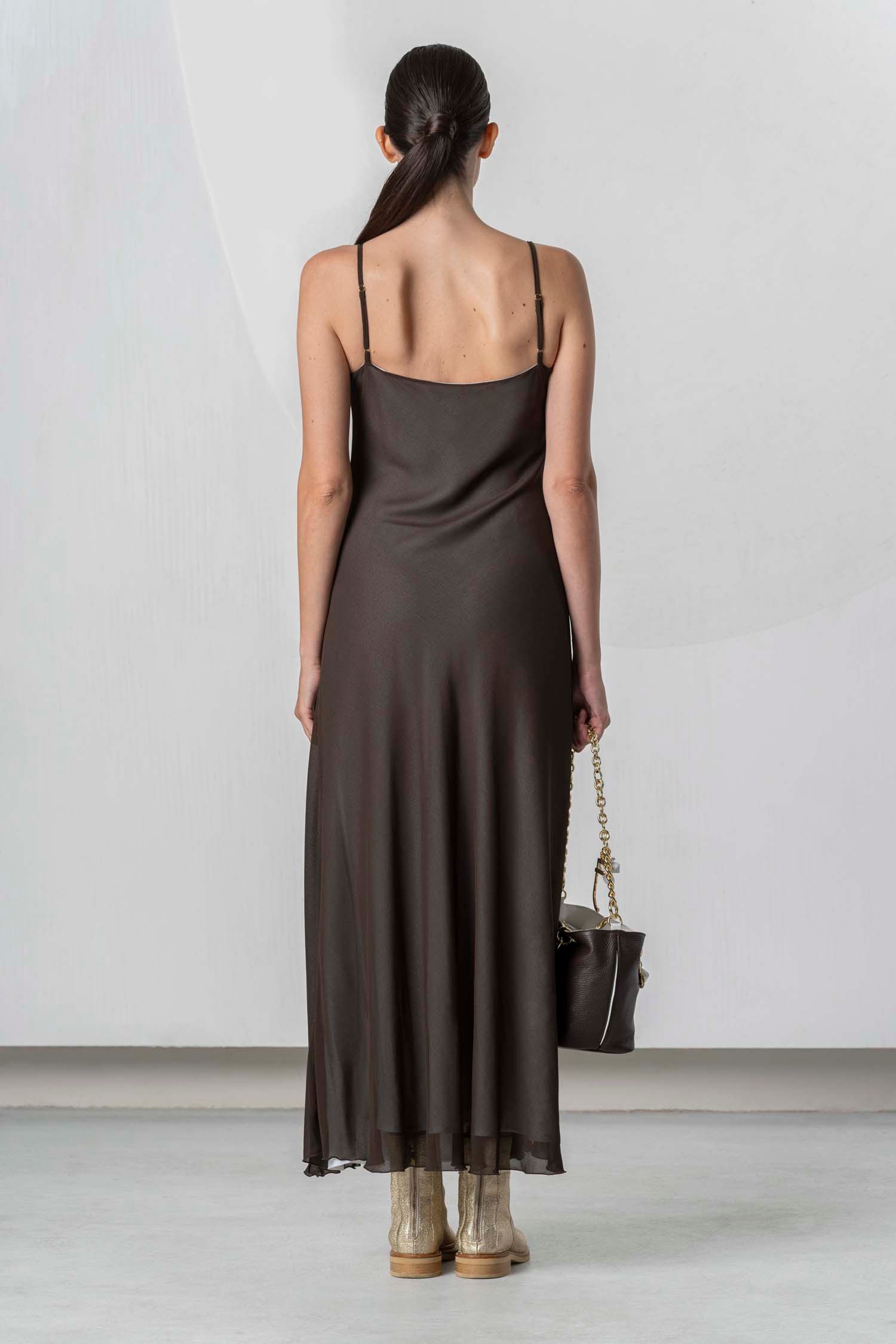 ELISA CAVALETTI STRAPPY DRESS PERUGIA-BROWN
