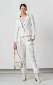 ELISA CAVALETTI JACKET INCONTRO-OFF WHITE-LIGHT BLUE