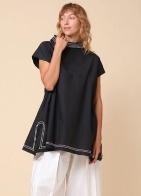 KEDEM SASSON OVERSIZED TUNIC -ASTER SHIRT-BLACK KEDEM SASSON OVERSIZED TUNIC -ASTER SHIRT-BLACK