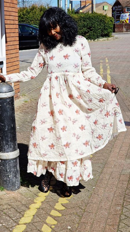 EWAIWALLA ORGANDIE FLORAL PRINT DRESS-DIELLA